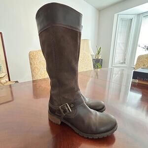 Timerberlan EK Bethel Tall Riding Boots Zip Up Leather Buckle Size 7/38
